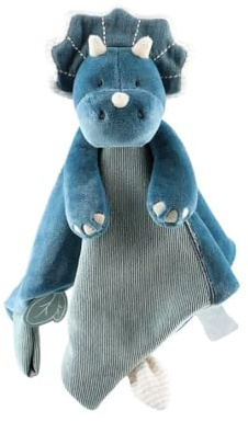 NOUKIE'S - Doudou bébé et Enfant - Dinosaure Bleu Ops - Eveil et Sommeil - Marionnette - Cadeau de Naissance