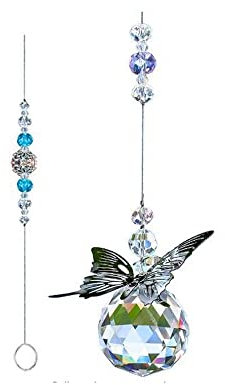 ngy Crystal Suncatcher,hanging Butterfly Crystal prism,Window Hanging Ornament Rainbow Pendant ,home decor&Gift,pack of 1