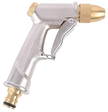 Hochdruck Spritzpistole Garten Handbrause 100% Metall Hochdruck Gartenbrause Verstellbarer Wasserdurchfluss Mit Messingdüse Für Bewässerung Von Rasen Und Garten Haustierdusche Autowäsche