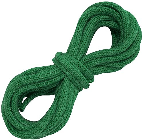 AERZETIX - C67842 - Cordón/Hilo/Cuerda de decoración Trenzado 5 m x 6mm - en algodón - Color Verde