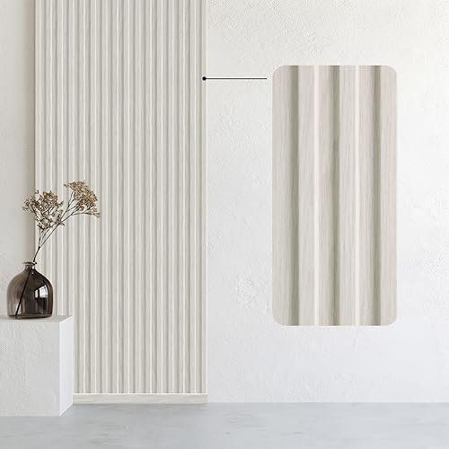 Bildershop-24 Pannelli da parete e soffitto Dekowa in rovere bianco, 130 x 10,7 x 1,5 cm, effetto legno