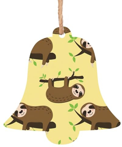 Bonito colgante de árbol de Navidad de ángel de madera con estampado de limones amarillos, 6 unidades, para invierno, Navidad, árbol de vacaciones, decoración al aire libre