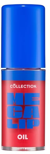 Collection Cosmetics Mega Lip Oil, Moisturising High Shine Lip Oil, Non-Sticky, Fat Applicator, Infused with Squalene and Cloudberry Oils, 5ml, Shade Bombshell, Deep Pink