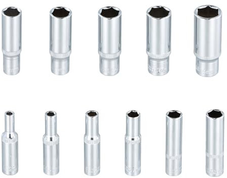 Juego de Llaves de Vaso Hexagonal, 11 Piezas Llaves de Vaso, Juego Llaves Vaso, Juego de Llaves Hexagonales, 4-14 mm, 50 mm de Largo