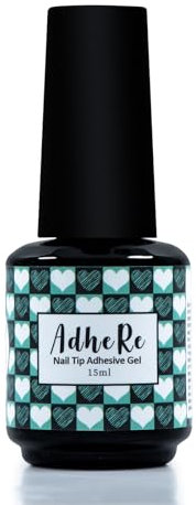 ADHERE Punta de uñas Gel adhesivo 15ml - pegamento para Press On Nails, extensión de uñas, curado UV necesario, adhesión duradera para uñas postizas de acrílico, Salon Art DIY en casa