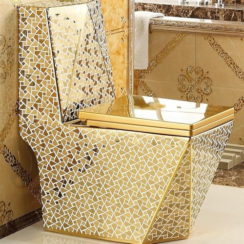 SaryEdge Inodoro Inteligente Golden, inodoros silenciosos supermodernos, bidé de una Pieza, Descarga Doble automática, Inodoro de cerámica para baños de Hotel(400mm-675x820x340mm
