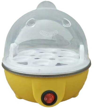 Vocdikficy Cuociuova Rapido: Cuociuova Elettrico con Capacità di 7 Uova per Uova Sode, Uova In Camicia, Uova Strapazzate Spina Europea Gialla