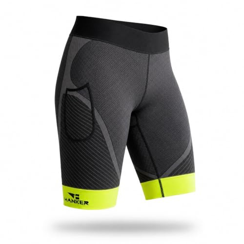 HANKER Cuissard de Compression Homme pour Running et Trail avec 2 Poches