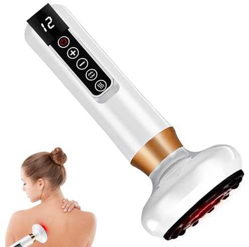 Aparato de masaje antielilitis, aparato de ventosa eléctrico con función de calentamiento y ventosa, 12 niveles de succión, masaje corporal, masajeador ajustable para vientre, piernas y brazos