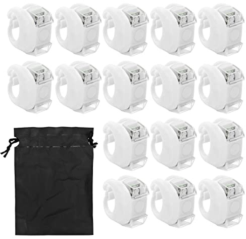 Luci di navigazione in barca a LED 16pcs Bright Avviso sicuro Luci da con 3 modalità Installazione facile per le barche Accessori marittimi Silicone Metal CR2032 Batteria (Bianco)