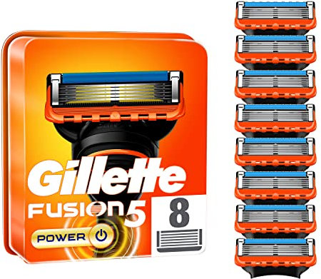Gillette Fusion5 Power Rasoir Pour Homme, 8 Recharges De Lames, Avec Cinq Lames Anti-Friction Pour Un Rasage De Près (l'emballage peut varier)