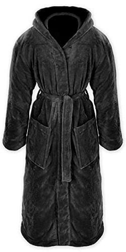 Gräfenstayn® Gosig fleece-badrock för kvinnor och män, storlek S–XXXL, Oeko-Tex Standard 100, flanellfleece