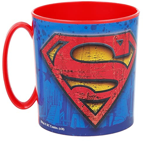 STOR Superman - Tazza per bambini in plastica riutilizzabile da 350 ml