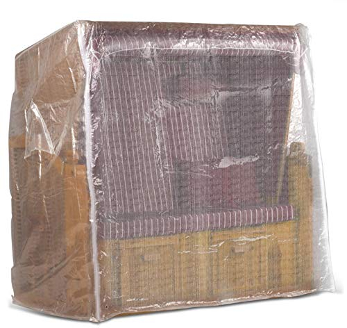 Strandkorb Schutzhülle 150 cm breit in Transparent, Strandkorbhülle mit Reißverschluss, Strandkorbabdeckung