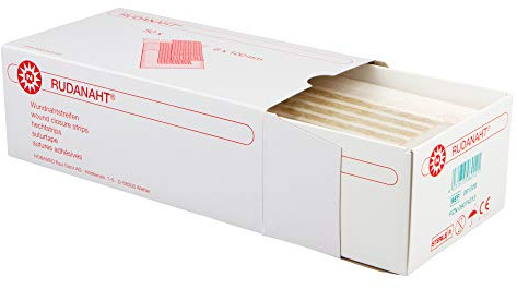 RUDANAHT Wundnahtstreifen steril hautfarben Packung à 50 Steril-Sets, Ausführung:Steril-Set à 10 Streifen. 6 mm x 100 mm