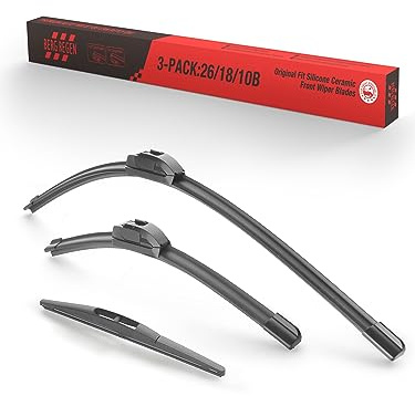 BERG REGEN 26+18+10 inch Windshield Wiper Blades Replacement for HONDA HR-V 2021 2020 2019 2018 2017 2016 Front Wiper Blades with Rear Wiper Blade (Set of 3)