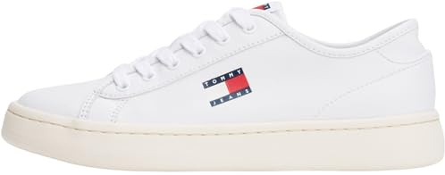 Tommy Jeans Tjw Lightweight Court Sneaker En0En02875, Basso Top, Donna, Bianco (White), 38 EU