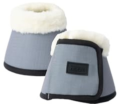 HORZE Set di 2 campane per zoccoli per cavalli, colore grigio, S