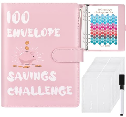 100 Envelopes Money Saving Challenge, Money Saving Binder, Savings Challenges Book With Envelopes, Cash Envelope Budget Binder Savings Book, 100 Day Savings $5050 Challenge Binder
