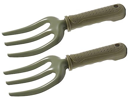 Sosoport 2piezas Tenedor De Jardinería Mango Ergonómico Para Aflojar Suelo y Trasplante De Plantas Herramienta De Para Flores y Verduras