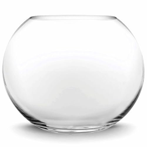 Bol à Poisson en Verre, Verre à Poisson Transparent de 9,45 Pouces, aquaponique Rond aquaponique, Petit Aard à Poisson de Style Simple, Mini Vase en Verre pour la Maison du Salon de Bureau décor