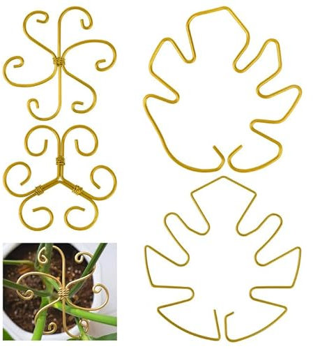 Qumenan Monstera-Pflanzenstiel-Stützhalter aus Metall, 4 Stück, Monstera-Stabilisator für den Innen- und Außenbereich, Kletterpflanzen, Stabilisierung und Unterstützung