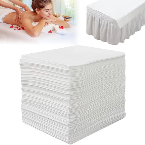 LEKEFETO 100 st engångslakan, massagebordsöverdrag, engångslakan av non-woven tyg för massagesängar, för spa massage sängar tatueringssalong-80 x 180 cm