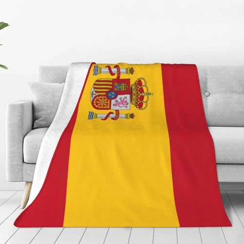 Weiche warme Decke mit spanischer Flagge, Fleece-Überwurf, leichte Flanell-Fleecedecke für Bett, Sofa, Couch