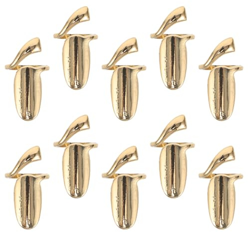 TOYANDONA 10 Anillos de Uñas Dorados Ajustables Apertura Punta, Anillos Vintage para Dedos, Cubierta Protectora para Uñas, Joyería para Manicura y Decoración en Uso Diario