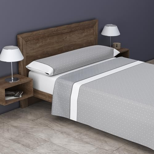 Juego Sábana Estampada Carolina Beige 30/30 144 Hilos,50% poliéster y 50% algodón,Juego de Sábanas para Cama 150 de 3 Piezas, Bajera Ajustable 150x190/200, Encimera 230x270, 1 Funda Almohada 44x170