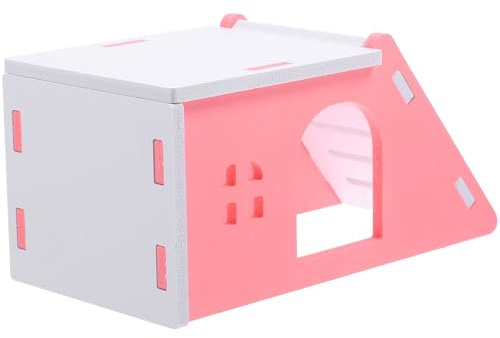 Veemoon Cachette pour Petits Animaux en PVC Rose, Maison pour Hamster et Cobaye, Accessoire Confortable pour Cage à Hamster et Rongeurs
