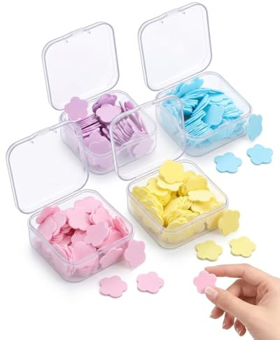 DLPRK 4 Cajas de Láminas de Jabón Portátil Soluble para Lavado de Manos en Viajes, Camping, Senderismo y Festivales (Fresa, Limón, Uva, Arándano)