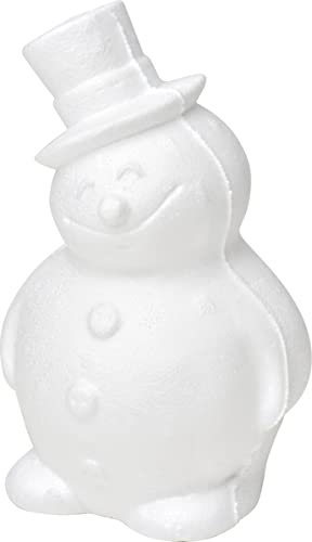 VBS Schneemann Styropor ca. 17cm Hut Weiß Weihnachten basteln Figur Deko