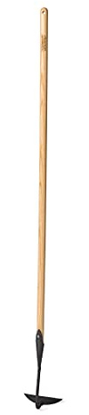 Gardener's Supply Company Lifetime Half-Moon Hoe | Heavy Duty Forged Steel with Ergonomic Hardwood Handle | Gardening Hand Tool for Weeding and Loosening Soil