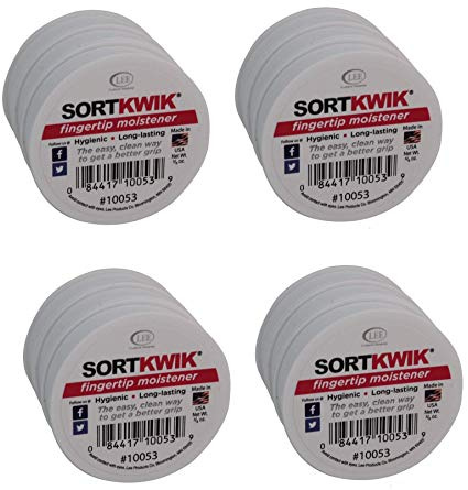 LEE 10053 Sortkwik Fingertip Moisteners, 3/8 oz, Pink, Sold as 4 Pack, 12 Count Total