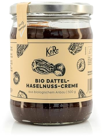 KoRo - Crema datteri e nocciole bio 500 g - con vaniglia bourbon- Golosa crema senza conservanti artificiali- senza olio di palma - Vegan