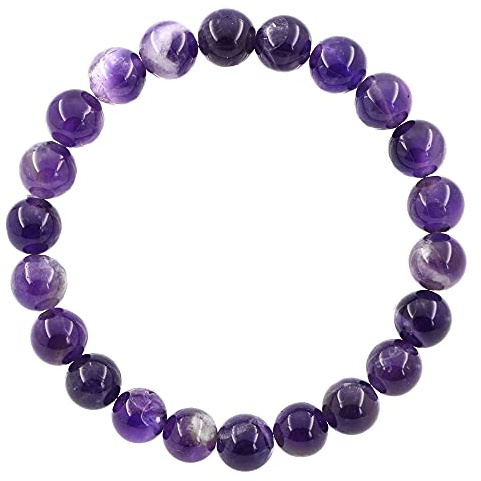 Ouubuuy Amethyst Bracelet 8mm Natural Crystal Bracelet Beaded Bracelets for Women Crystal Bracelet for Women Gifts