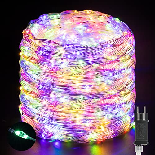 Quntis Manguera LED Luces Exterior 50M 1000LED, IP65 Guirnaldas Luces Navidad Tubo de Luz led exterior con 8 modos para interiores y exteriores, jardín, fiesta, decoración navideña 4 Colores