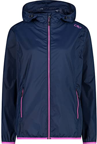 CMP - Giacca Donna con Cappuccio Antipioggia, Blue, M