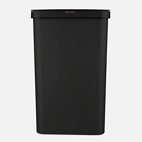 Tower T838005B Rectangular Sensor Bin with Fingerprint Proof Coated Exterior, Plastic, 50 L, Black