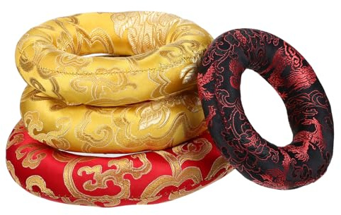 12 Stück Matte Meditation Klangschalen-Pad, tibetischer Schalenhalter, Klangschalen-Kissen, Klangschalen-Pad, Buddhismus-Schalenkissen, Handpan-Klangschalen-Halter, Gong, Baumwolle, Esstischkissen