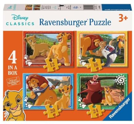 Ravensburger - Puzzles Il Re Leone 4 Pack | Puzzle Bambini 3 Anni In Su | Regalo Bimba 3 Anni In Su 72 Pezzi | Puzzle Bambini 19 X 14 Cm | Puzzles Ravensburger