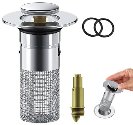 2 Pièces Bonde Lavabo Salle De Bain Bouchon,Evier Baignoire,Filtre Cuisine Universel Vidange,Douche Accessoire Bouchons Evier,Accessoires Drain,Bathroom,pour Lavabo Baignoire Cuisine Bain.