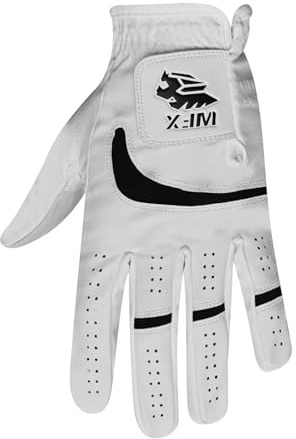 WFX Golf Glove for Golfers, Left Hand Right Premium Quality Leather, Non-Slip Flexible & Durable Design, All Weather Golf Gloves for Men and Women (Large, Left)