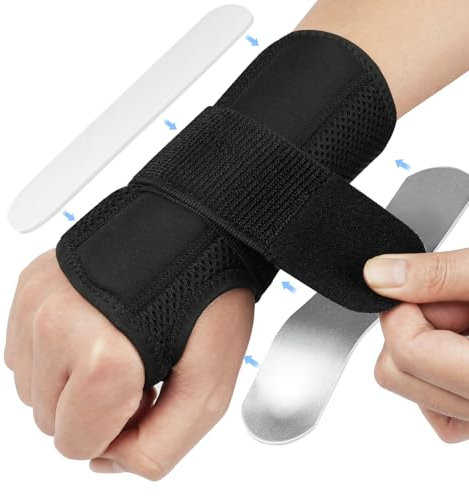 HOTUT Handgelenkstütze,Handgelenkschiene mit Metallschiene,Handgelenk Bandagen,Flexibel und Leicht,Verstellbare Karpaltunnel Stabilisator für Kraftsport,Handschiene für Männer Frauen(S/M,Rechts)