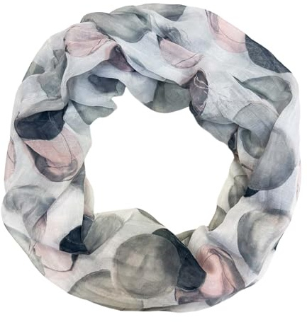 Jeamis cirkel siden loop gradient vår rund halsduk regnbåge unisex sommar lätt halsduk stola prickar, Cirkel 25B grå, 160 x 48 cm