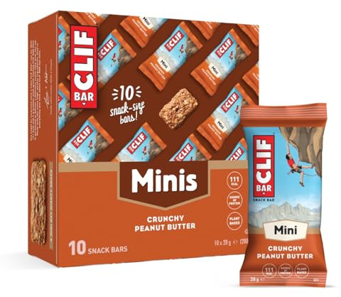 CLIF BAR Minis | Barres Snack | Crunchy Peanut Butter | 4g Protéines Végétales | Snacks à Emporter | 10 x 28 g