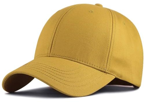 GiftGalore Gorra de béisbol XXL 62-65 cm Gorra de béisbol Gorra Grande para Correr Gorra Deportiva Sombreros Oversize para Cabeza Grande(Yellow)