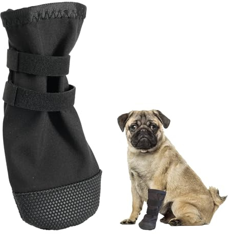 JiaHeHe Calcetines antideslizantes para perros, zapatos para perros heridos, botines suaves y ajustables, zapatos para perros con suela duradera, protección contra las patas de perro (S)