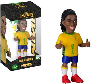 MINIX - Leyendas del fútbol - Campeonato Mundial de Leyendas #120 - Brasil - Ronaldinho - Figuras coleccionables 12 cm